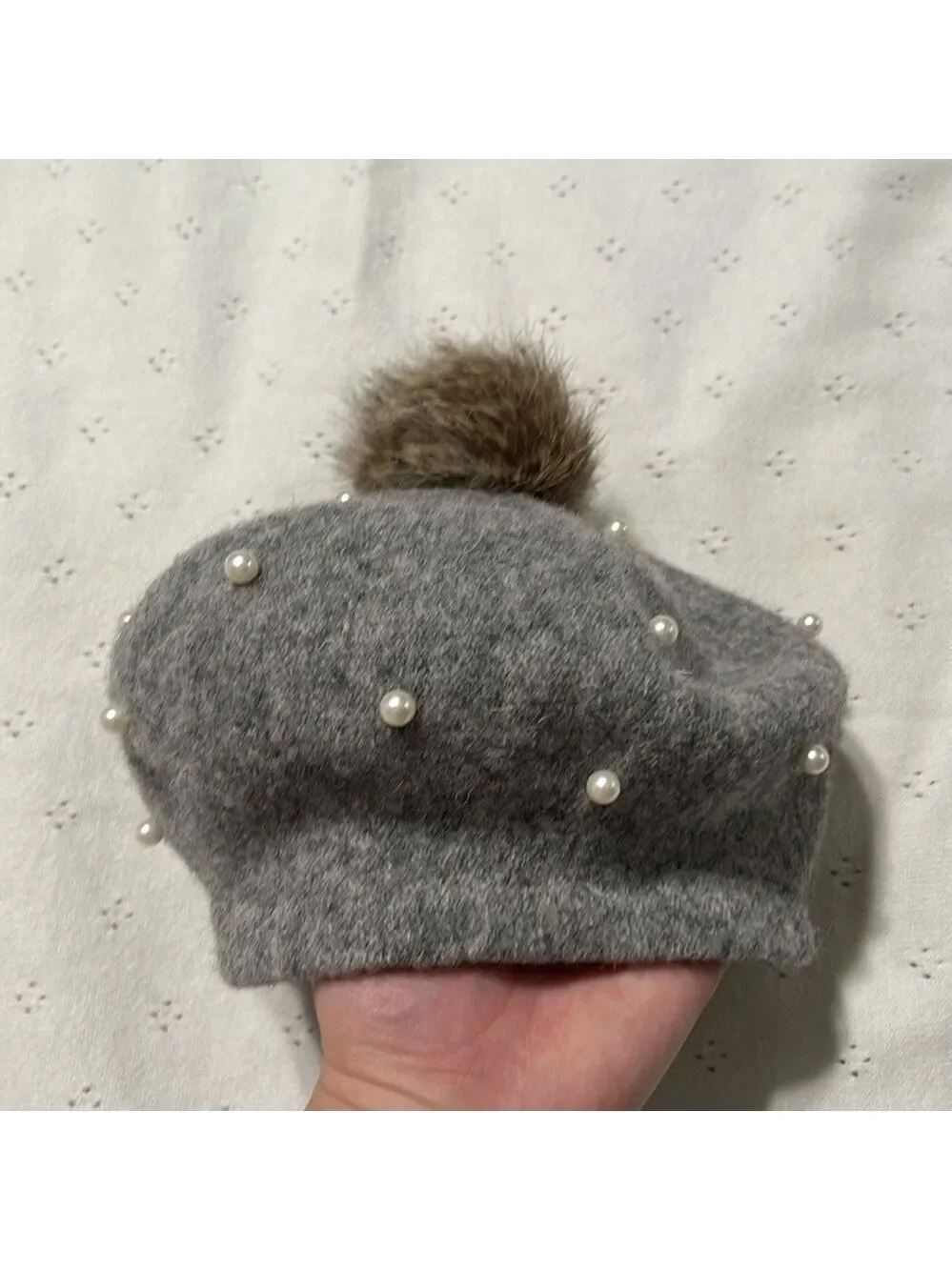 Pearl Pom Pom beret